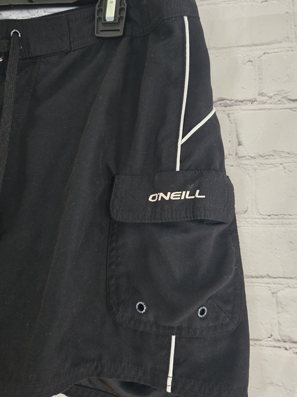 Y2K Lowrise Oneill Womens Cargo Board Shorts Surf Piping Logo Island Mermaid - Picture 2 of 9